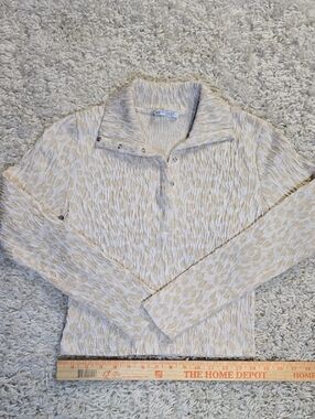 Zara Beige and Cream Textured Snap-Front Top 1126